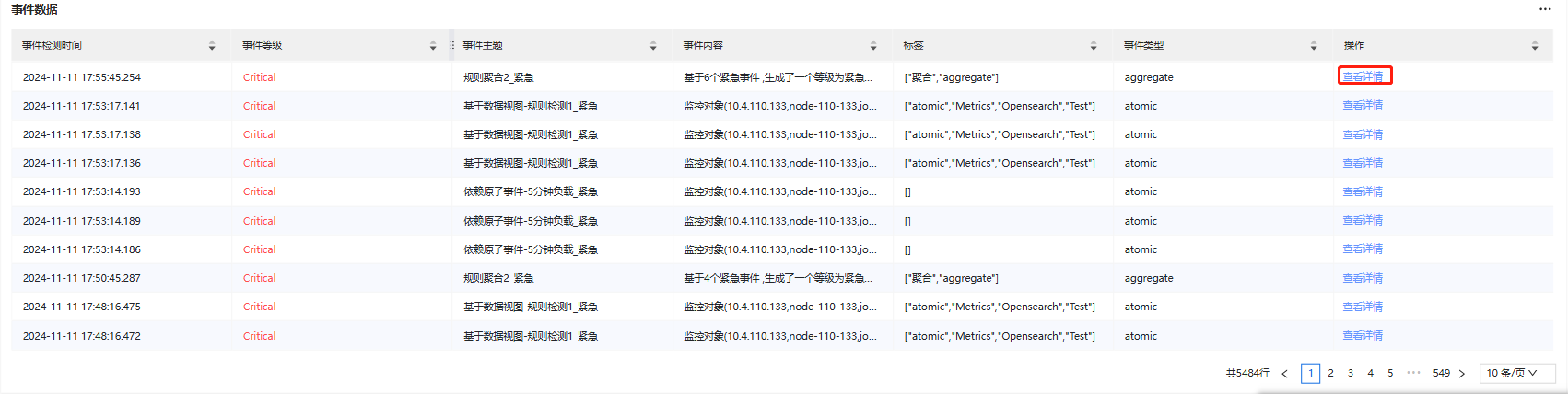 事件详情查看